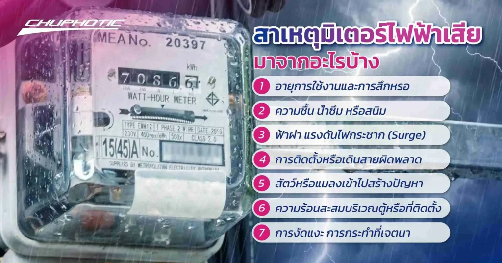 สาเหตุมิเตอร์ไฟฟ้าเสียมาจากอะไรบ้าง